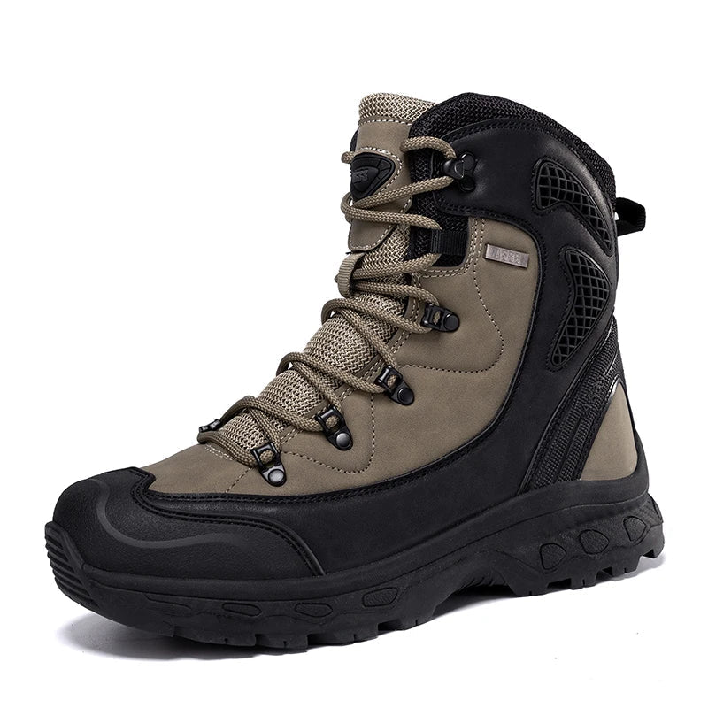 Męskie Syntetyczne Wysokie Buty Trekkingowe | Solidne i Wygodne Obuwie Outdoorowe