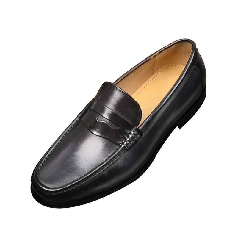 Męskie Wegańskie Mokasyny ze Sztucznej Skóry | Eleganckie Czarnie Wsuwane Buty