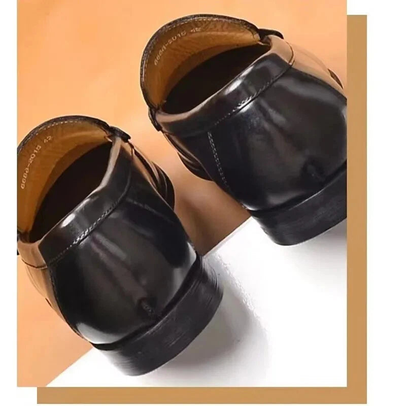 Męskie Wegańskie Mokasyny ze Sztucznej Skóry | Eleganckie Czarnie Wsuwane Buty