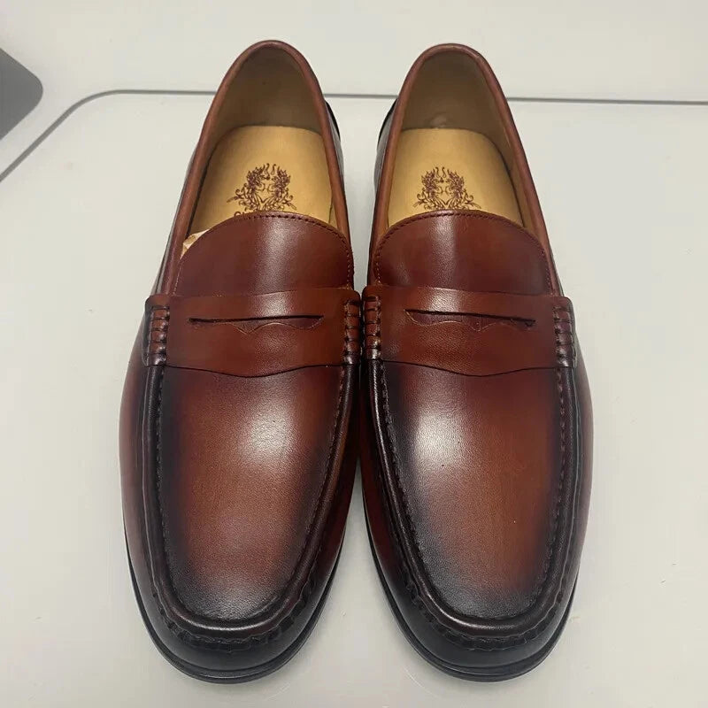 Męskie Wegańskie Mokasyny ze Sztucznej Skóry | Eleganckie Czarnie Wsuwane Buty