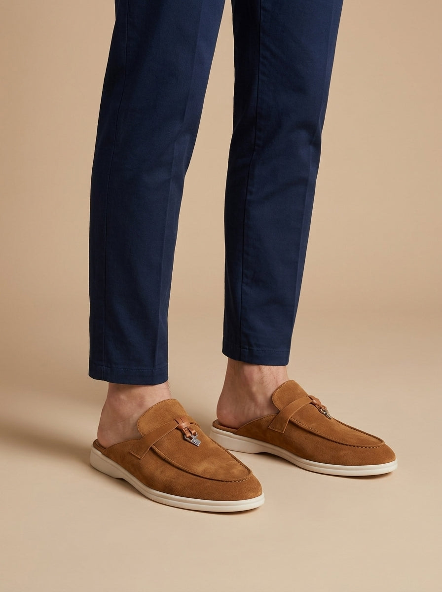 Męskie Zamszowe Mokasyny | Eleganckie Czarne Wsuwane Buty na Wiosnę/Lato