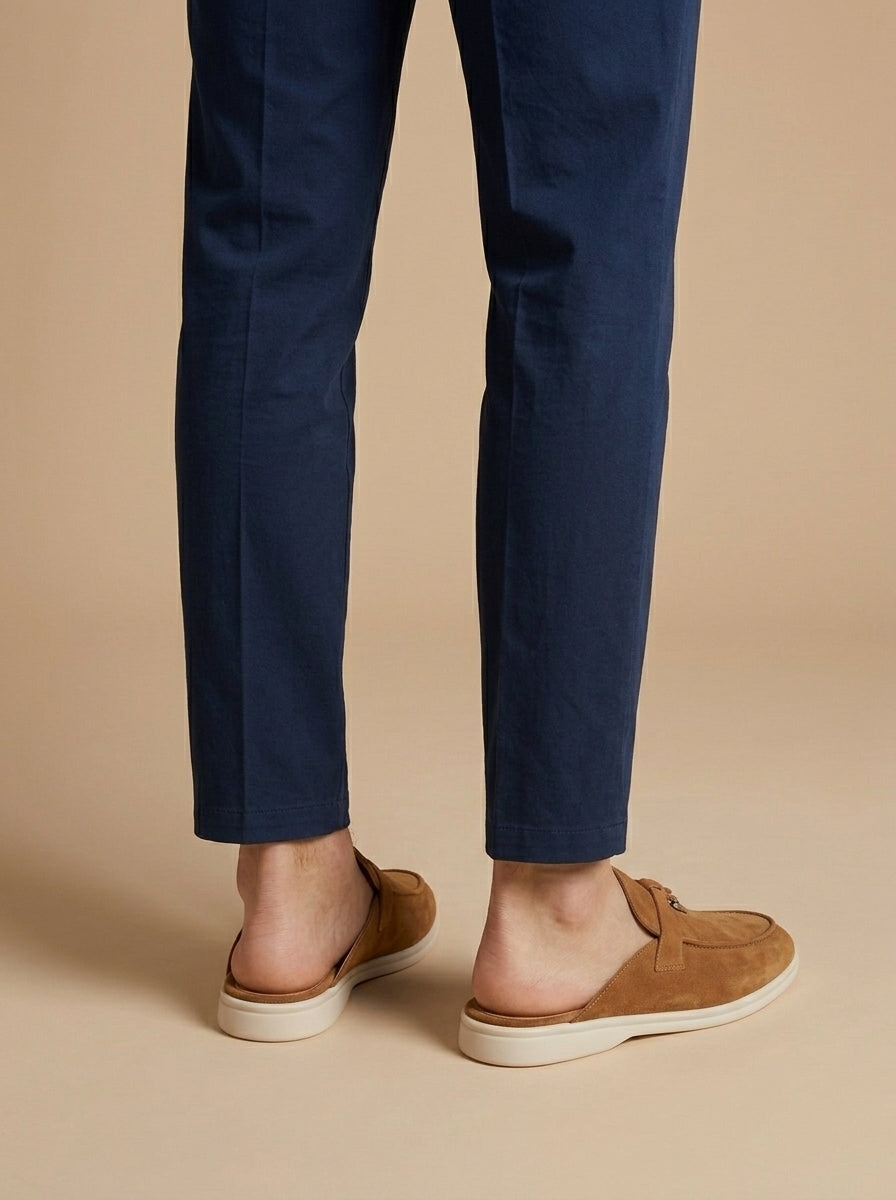 Męskie Zamszowe Mokasyny | Eleganckie Czarne Wsuwane Buty na Wiosnę/Lato