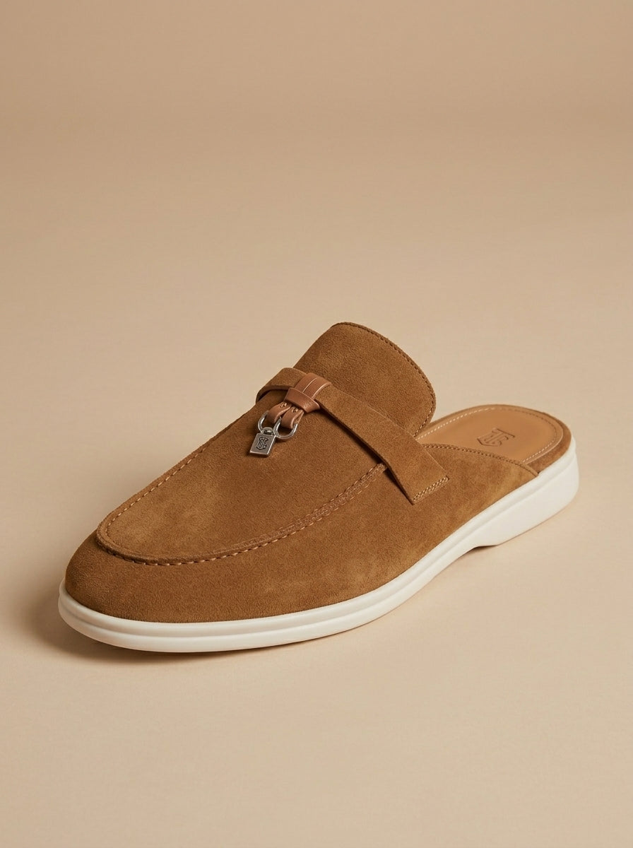 Męskie Zamszowe Mokasyny | Eleganckie Czarne Wsuwane Buty na Wiosnę/Lato