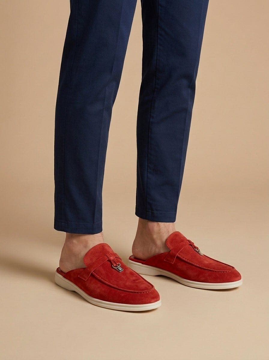 Męskie Zamszowe Mokasyny | Eleganckie Czarne Wsuwane Buty na Wiosnę/Lato