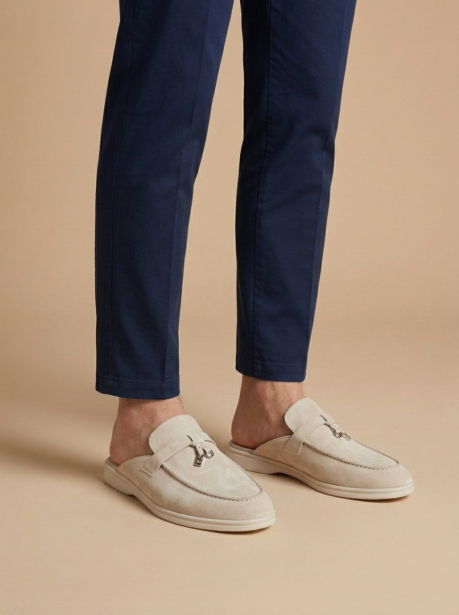 Męskie Zamszowe Mokasyny | Eleganckie Czarne Wsuwane Buty na Wiosnę/Lato