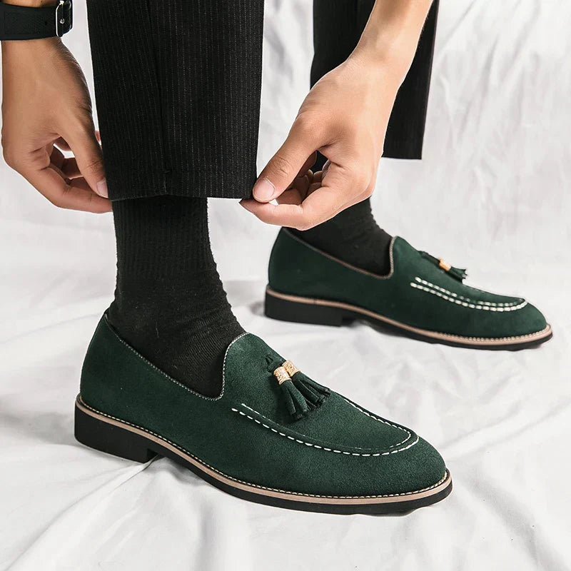 Męskie Zamszowe Mokasyny z Frędzlami | Eleganckie Casualowe Buty na Wiosnę i Lato