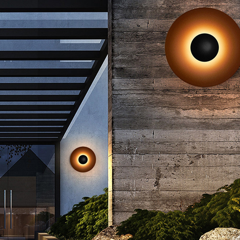 RayLight | Elegantna Okrągła Metalowa Lampa Ścienna Zewnętrzna