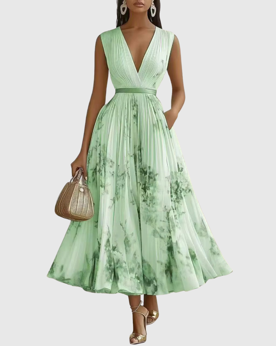 Sukienka Damska Kwiatowa Maxi | Elegancka Letnia Sukienka z Długim Rękawem
