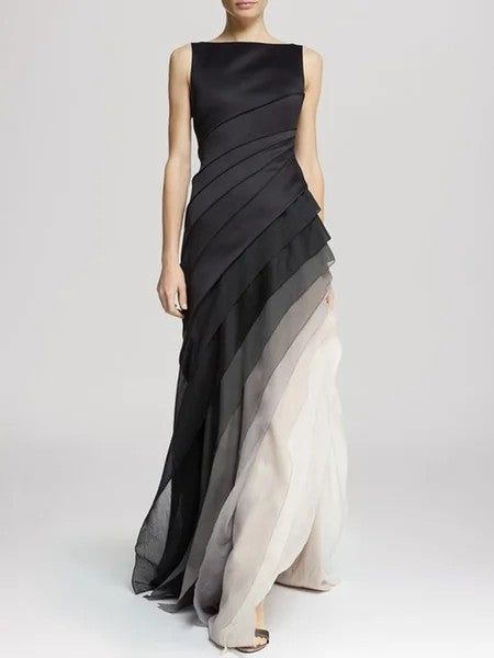 Sukienka Damska Ombre | Elegancka Warstwowa Sukienka na Wesele