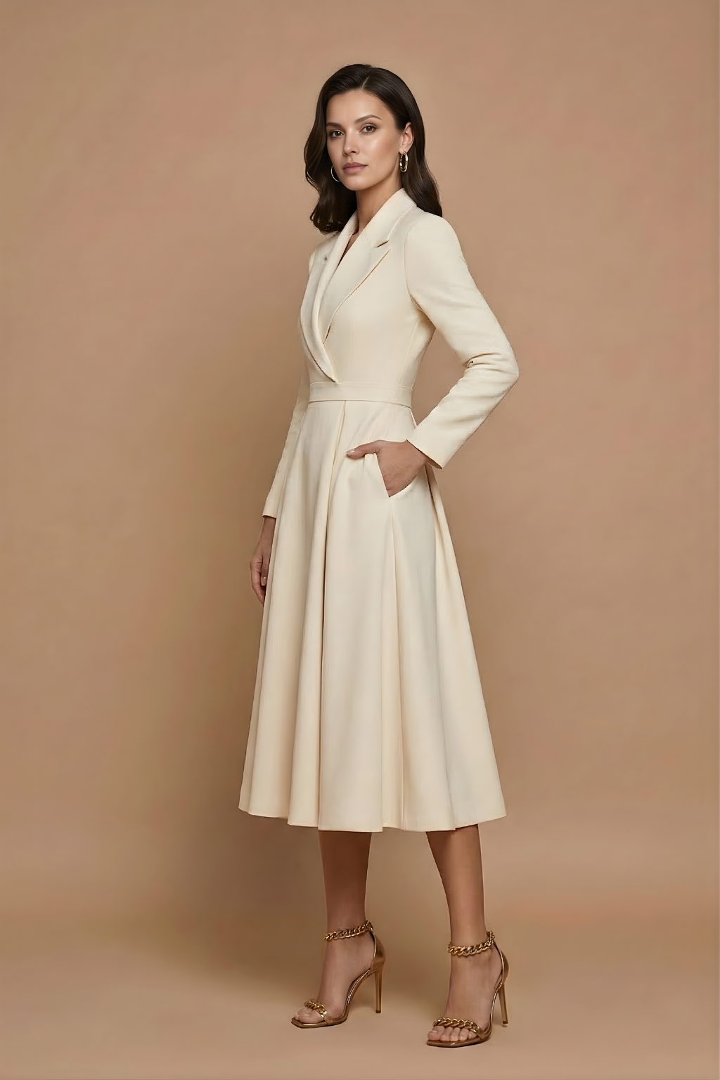 Sukienka Damska Wysokiej Jakości Midi | Elegancka Plisowana Sukienka na Wesele