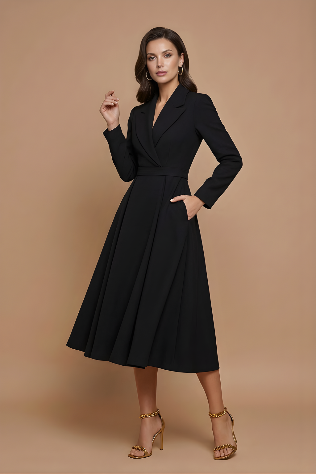 Sukienka Damska Wysokiej Jakości Midi | Elegancka Plisowana Sukienka na Wesele