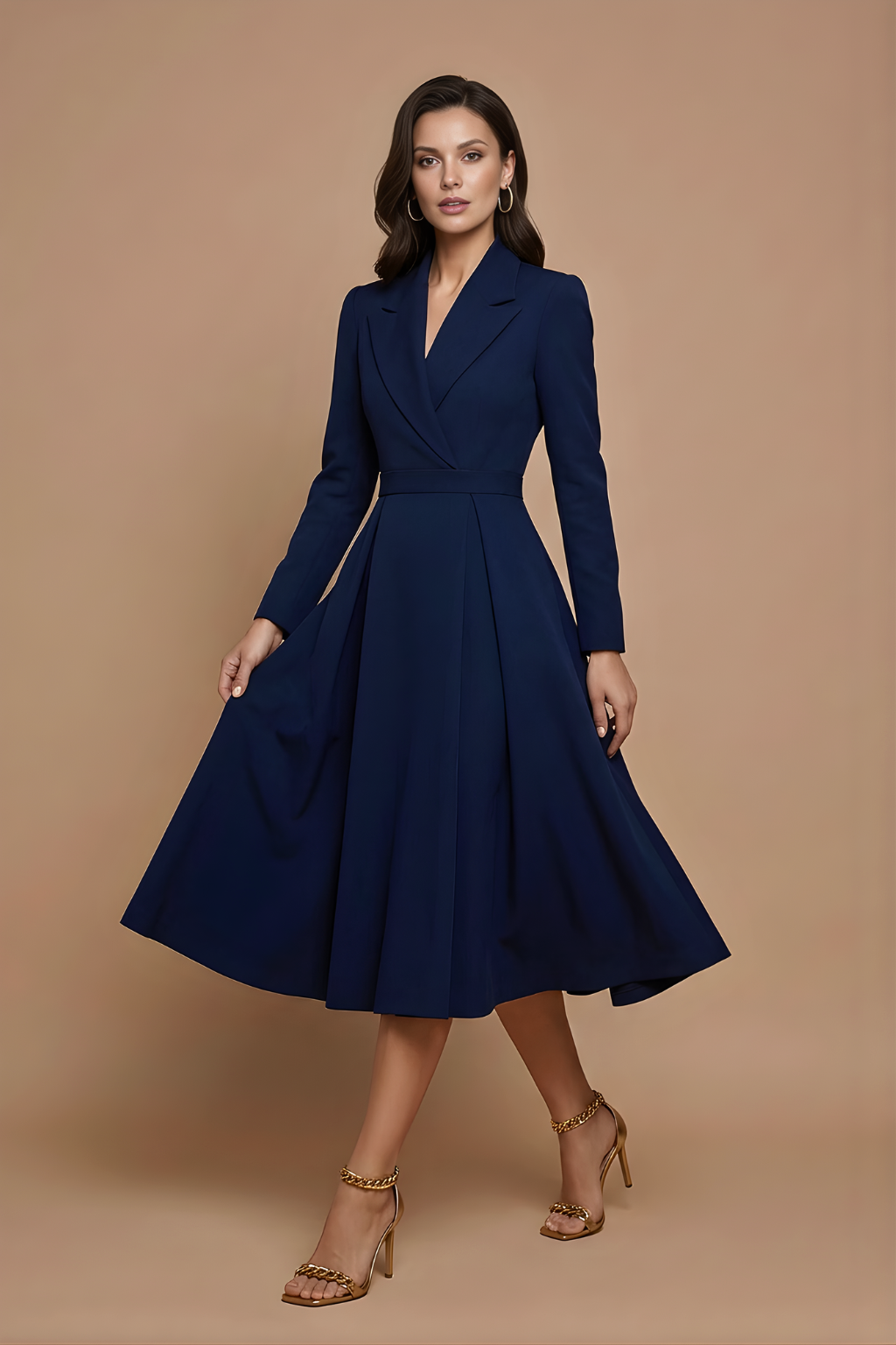 Sukienka Damska Wysokiej Jakości Midi | Elegancka Plisowana Sukienka na Wesele