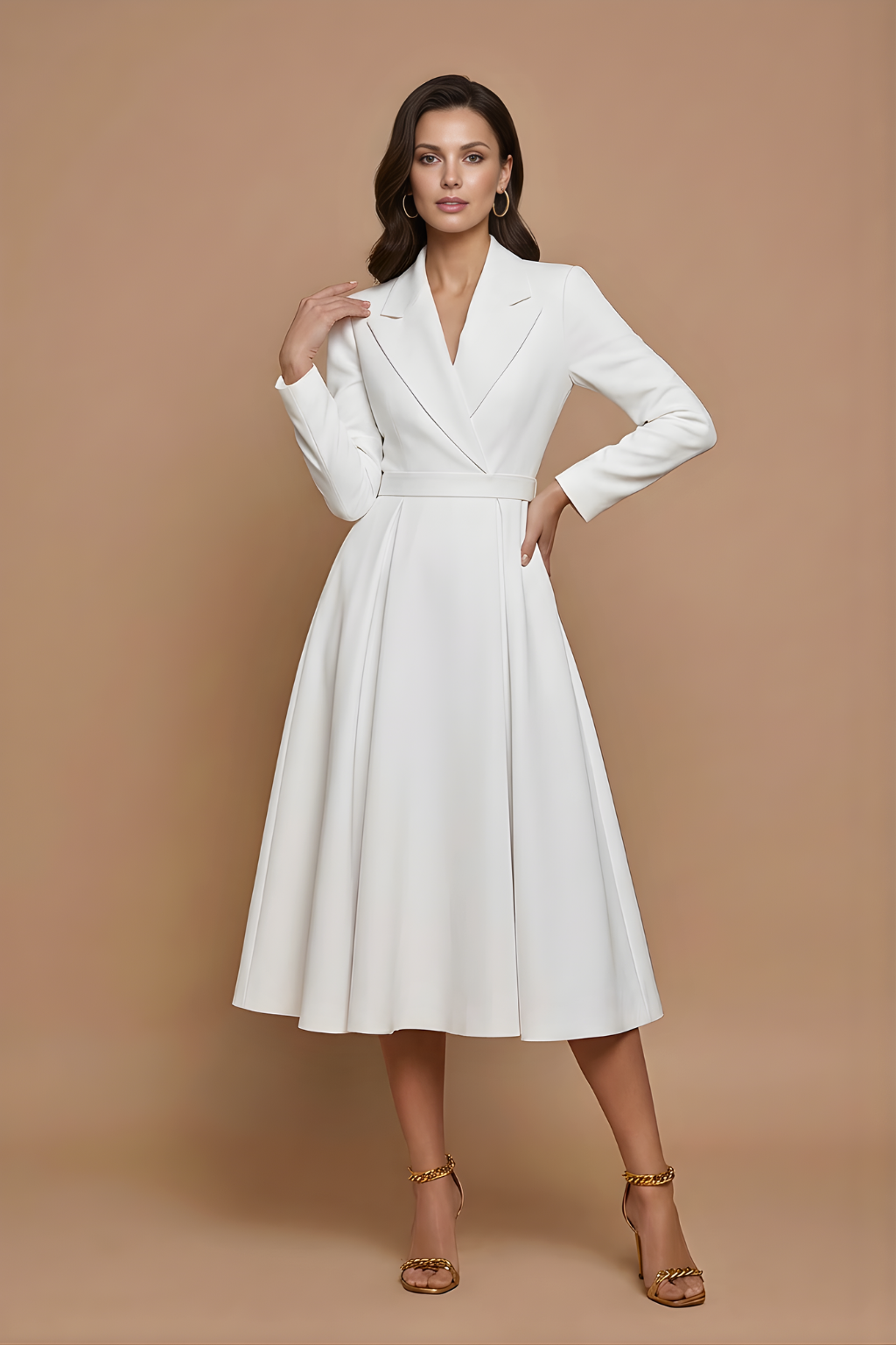 Sukienka Damska Wysokiej Jakości Midi | Elegancka Plisowana Sukienka na Wesele